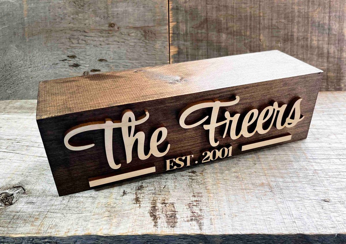 The Chunker 3D Shelf/Table Sign - Family Sign Memories Made Custom