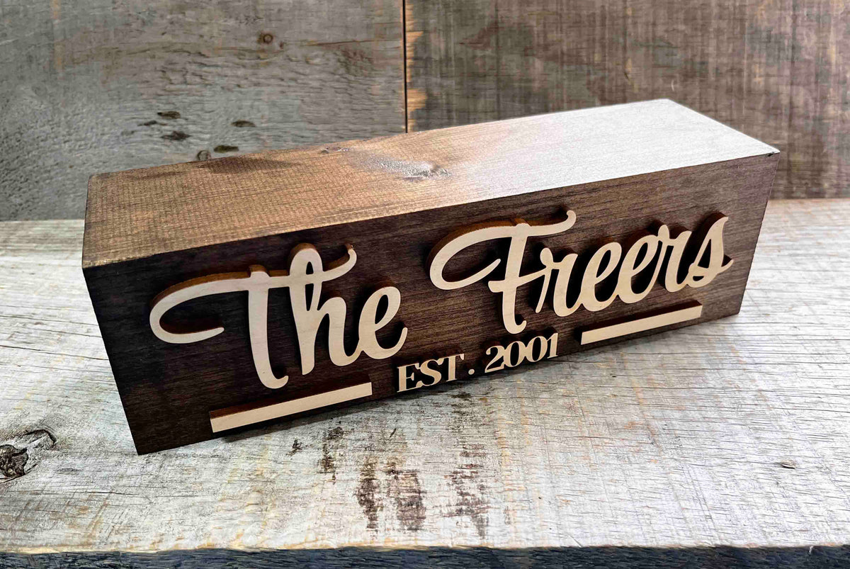 The Chunker 3D Shelf/Table Sign - Family Sign Memories Made Custom