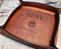 Leather Valet Catch All Tray & Desk Organizer Memories Made Custom