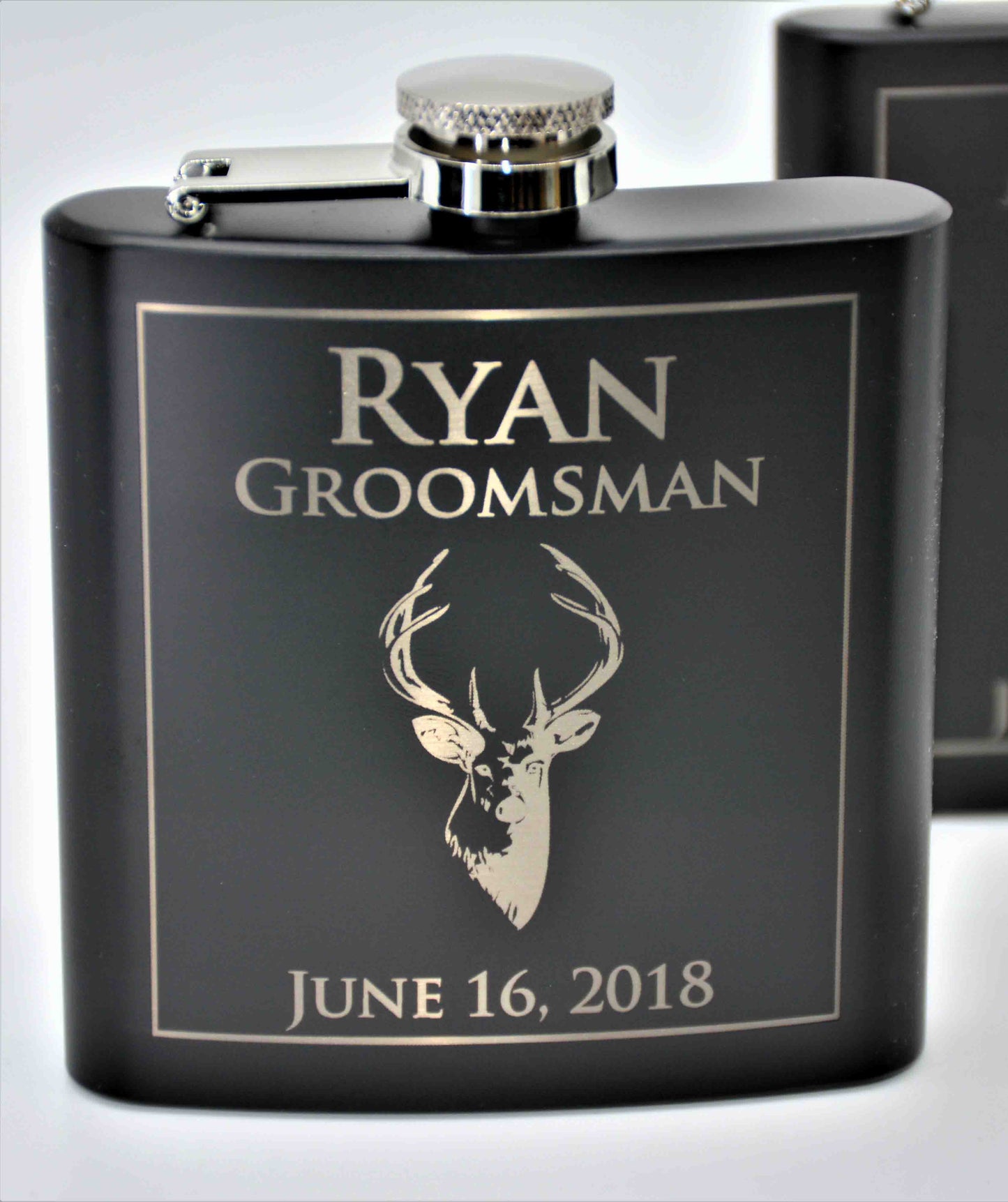 Personalized 6oz Stainless Steel Flask | Custom Engraved Groomsmen Gift