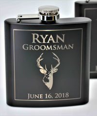 Personalized 6oz Stainless Steel Flask | Custom Engraved Groomsmen Gift