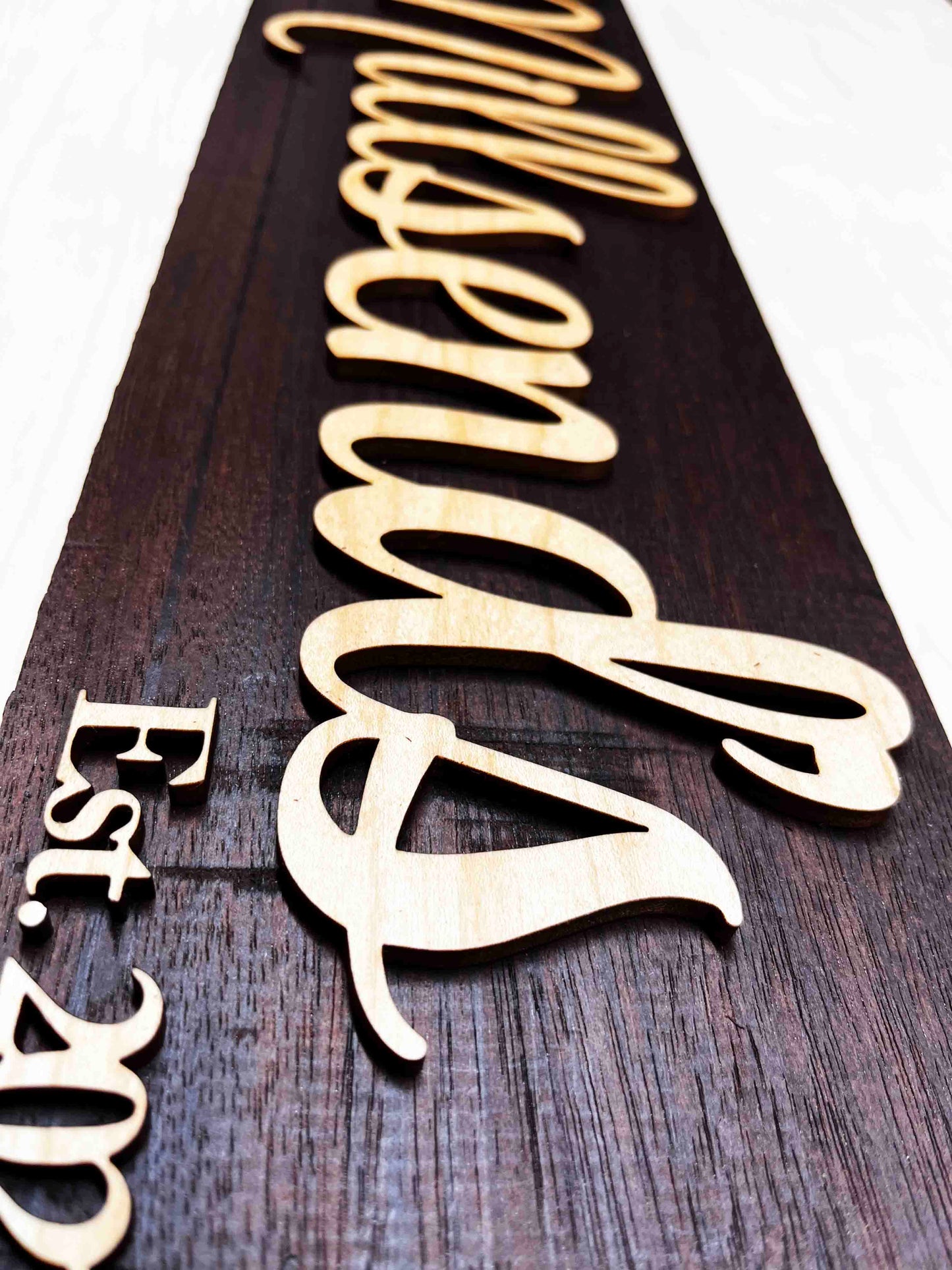 Raised Letter Wooden Family Sign