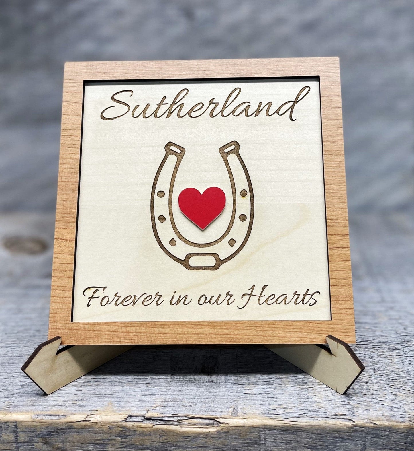 Personalized Horse Memorial Sign - Cut from Wood.