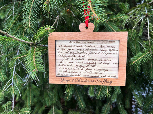 Family Recipe Christmas Ornament.