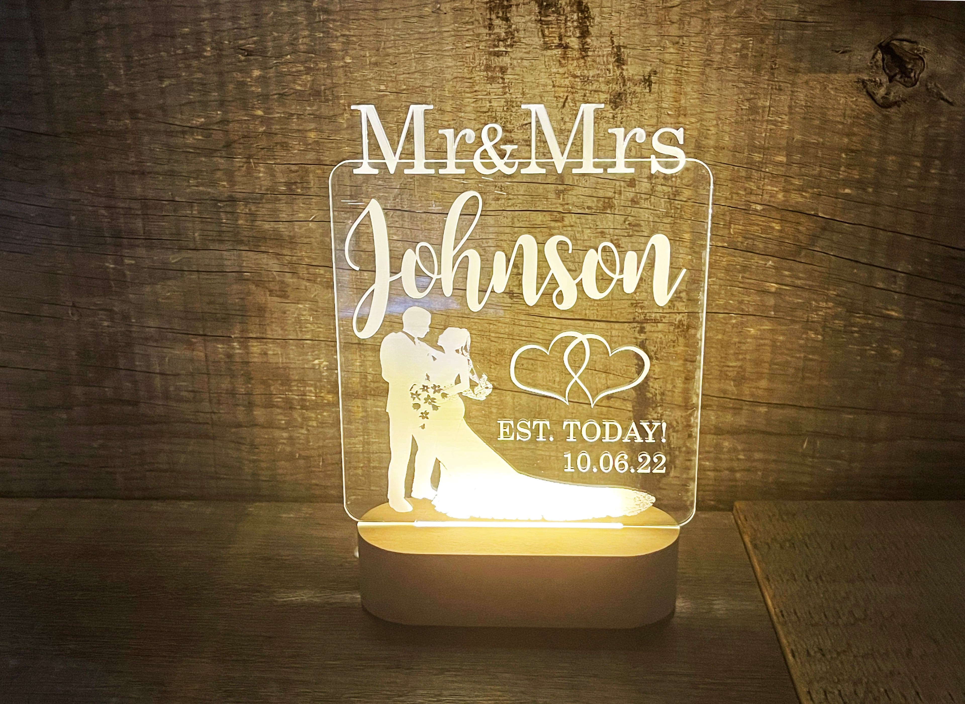 Mr and Mrs Wedding LED Sign - 7 Colour.