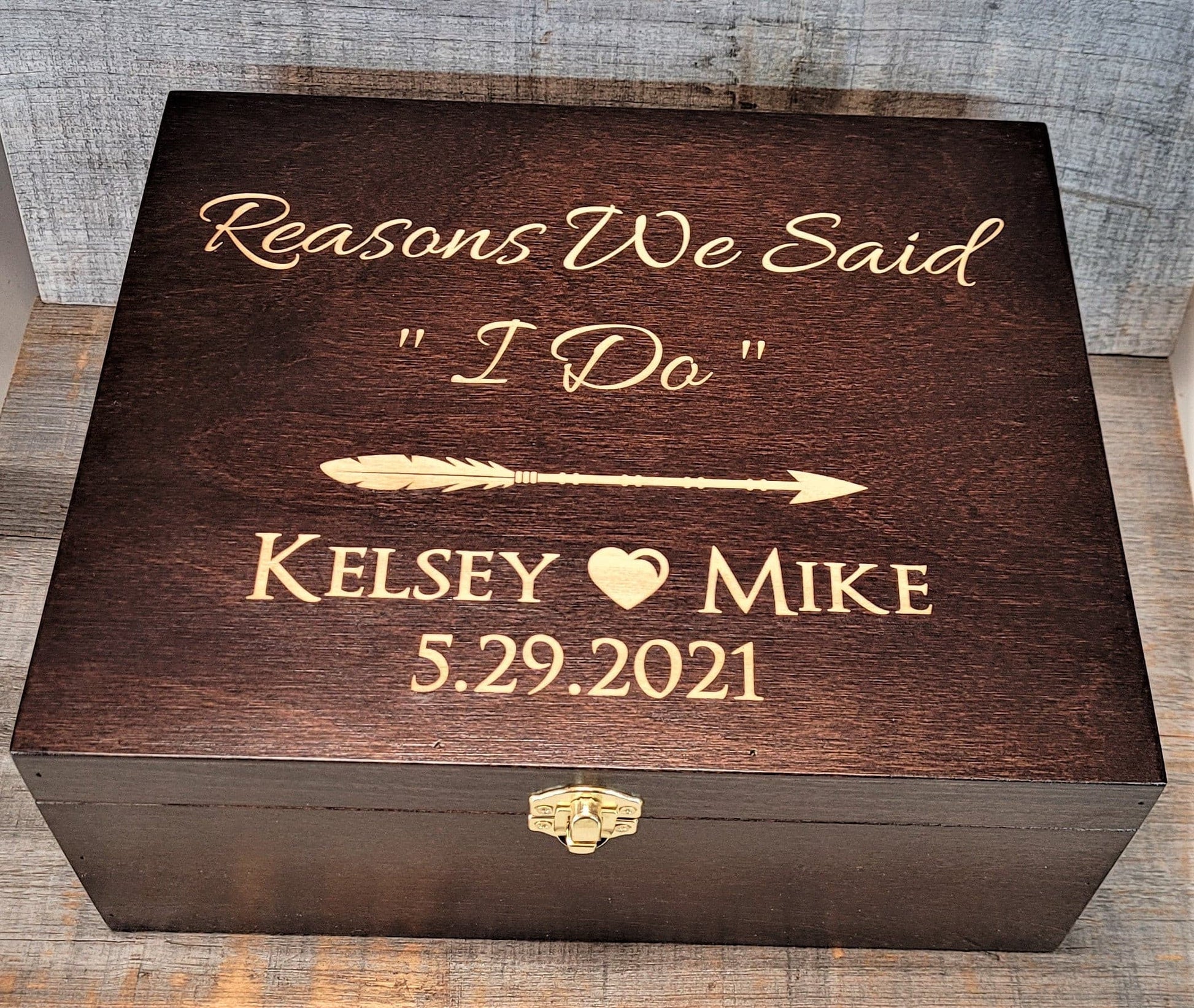 Premium Wooden Gift Box Hinged Lid With Clasp.