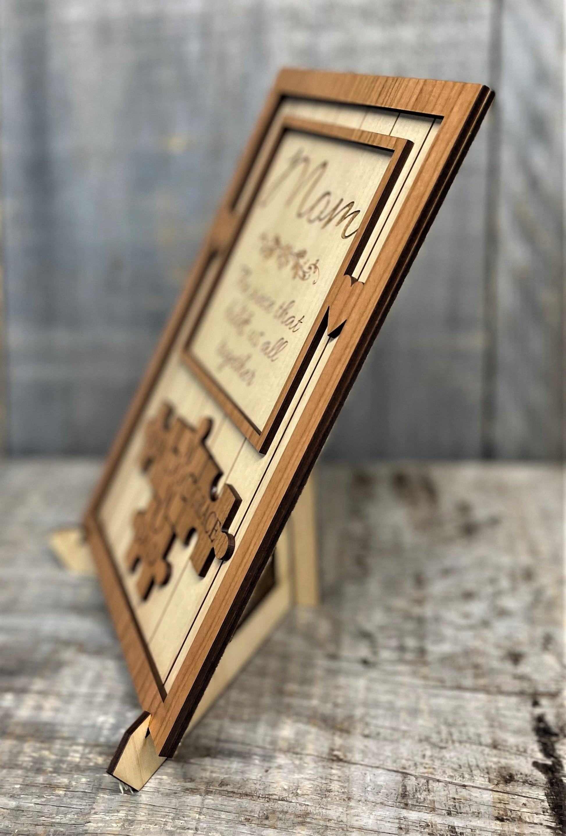 "The  Piece that Holds us Together" Wooden Puzzle Sign.