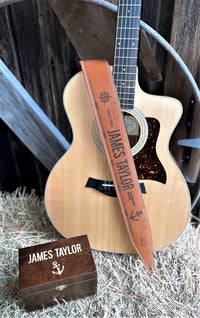 Double Stitch Butter Leather Guitar Straps.