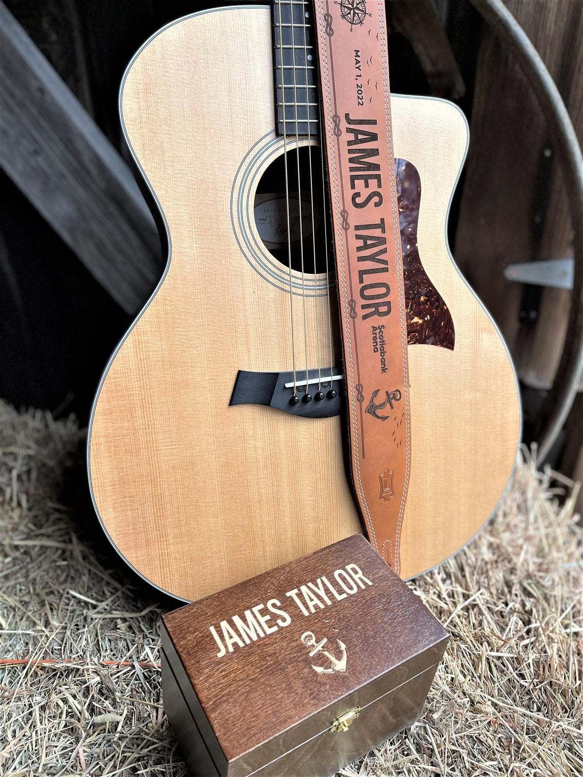 Double Stitch Butter Leather Guitar Straps.