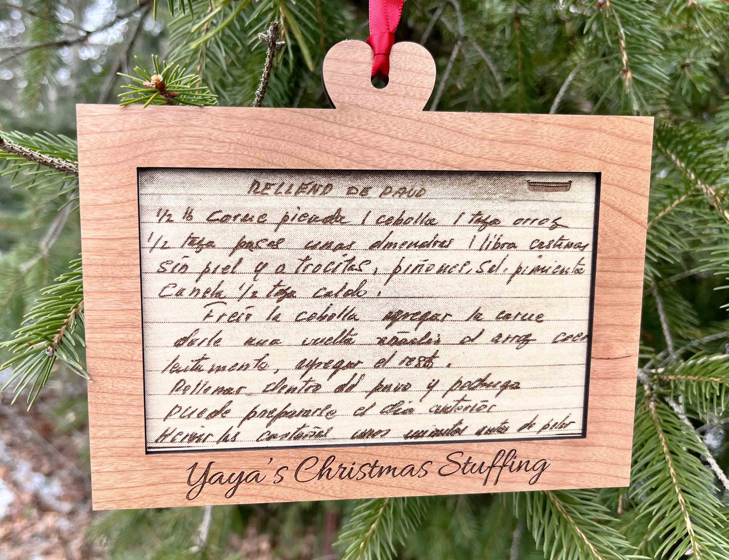 Family Recipe Christmas Ornament.