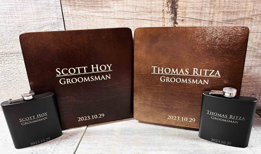 Groomsman Box/Flask Giftsets - Design 16.