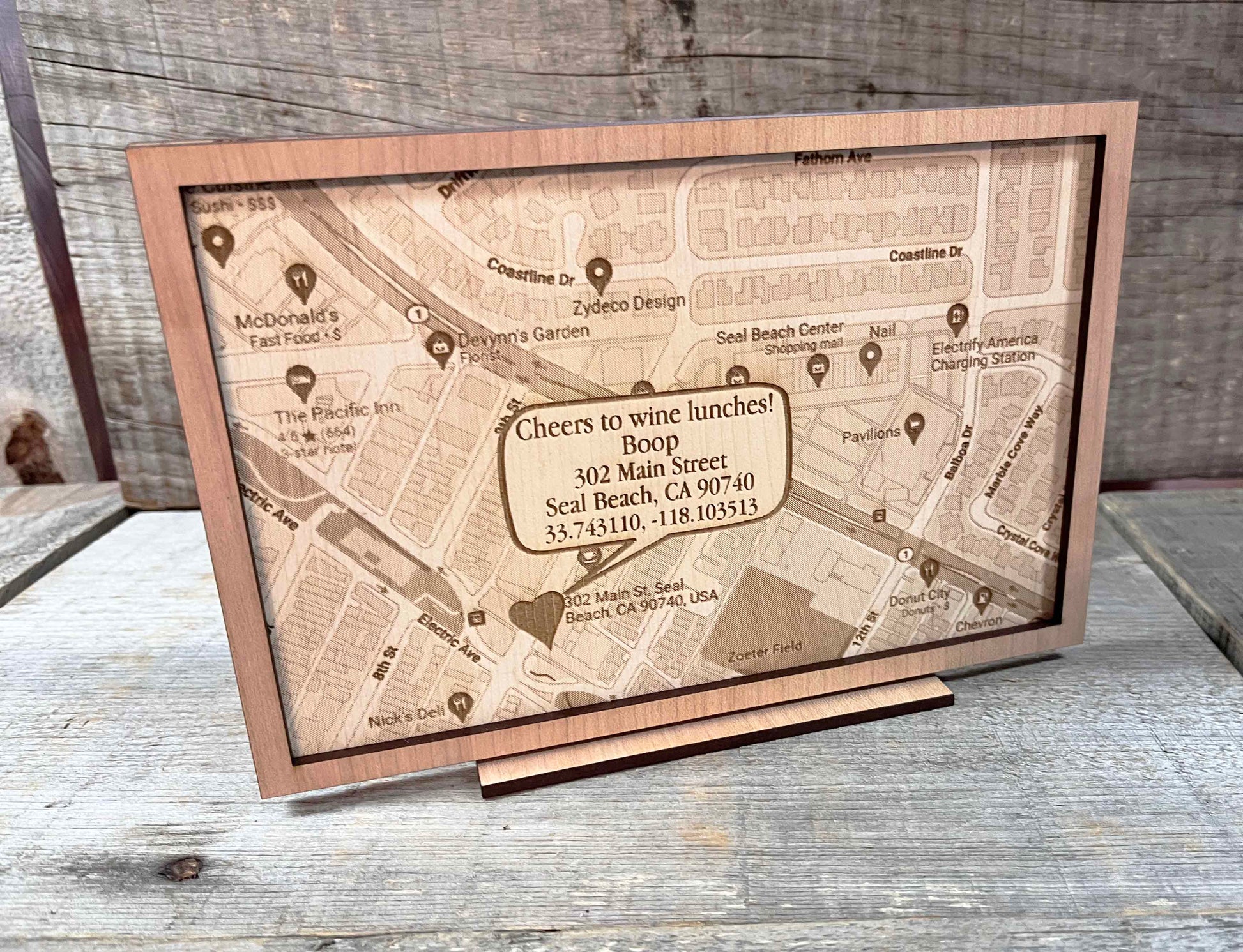 Custom Wooden Map Sign.