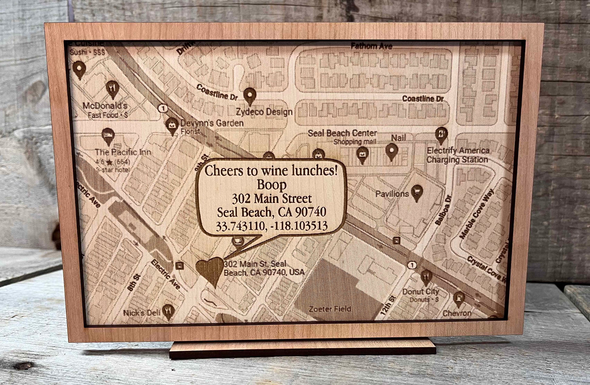 Custom Wooden Map Sign.