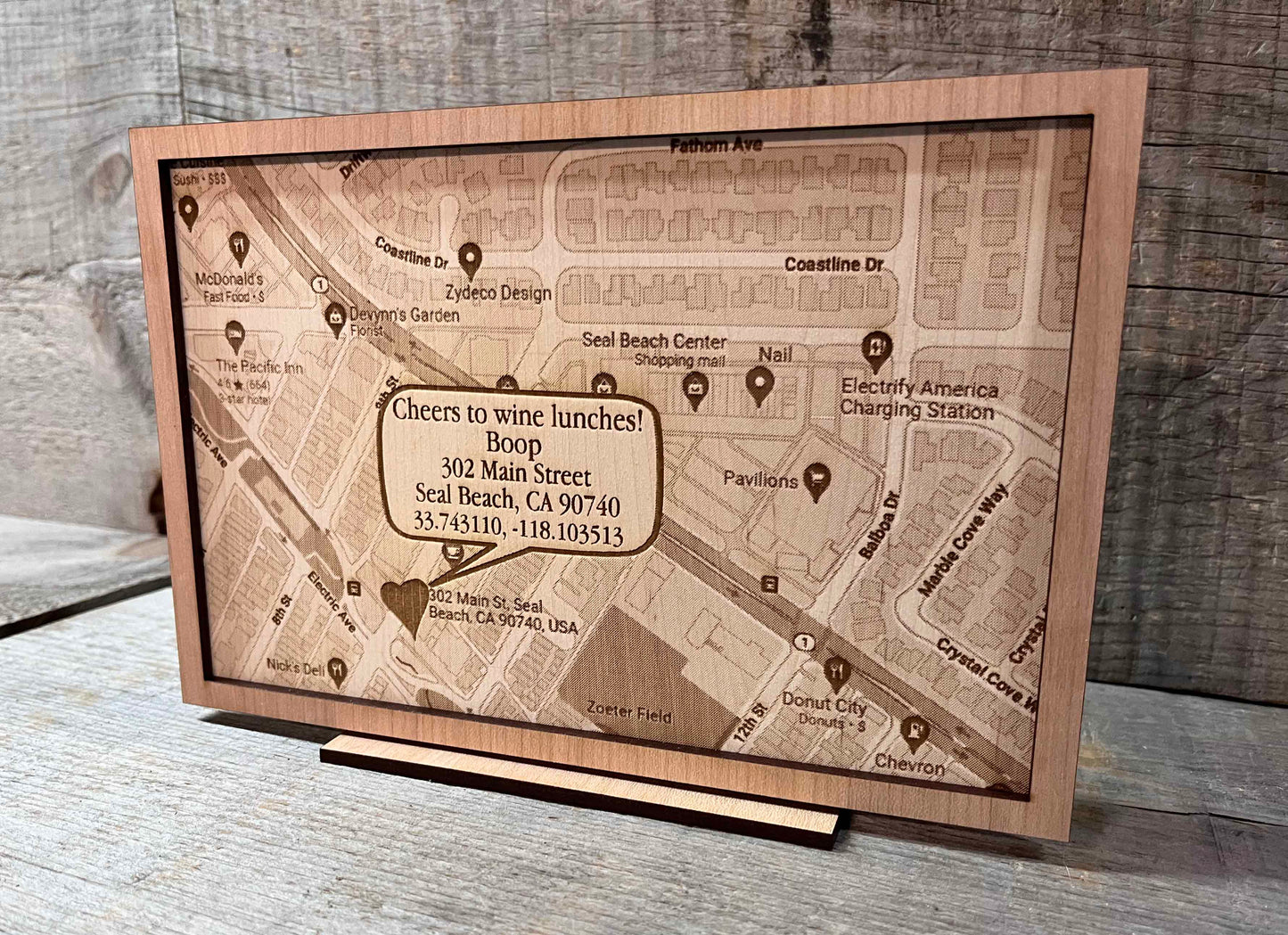 Custom Wooden Map Sign.