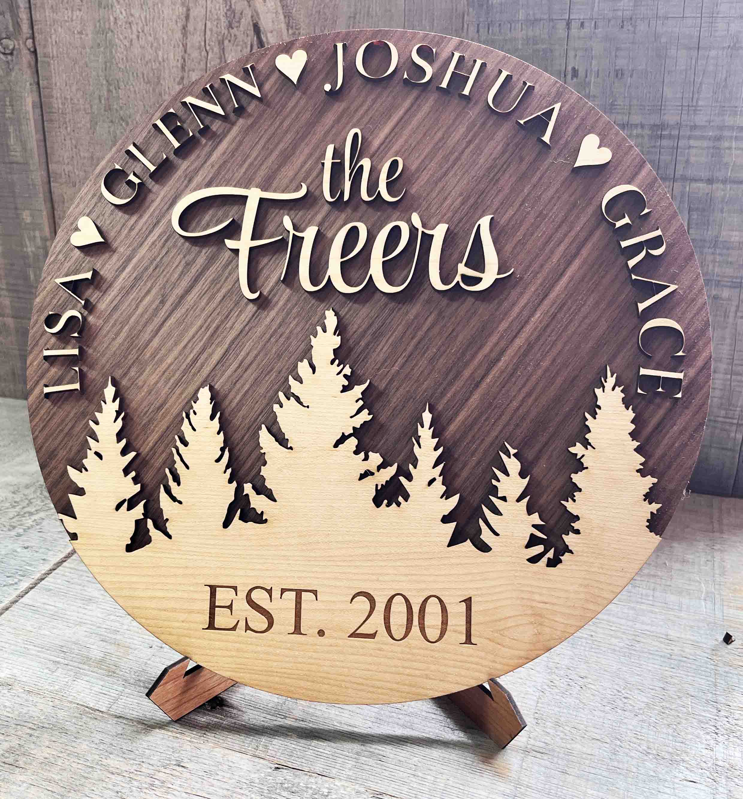 Wooden Dual Layer Family Sign.
