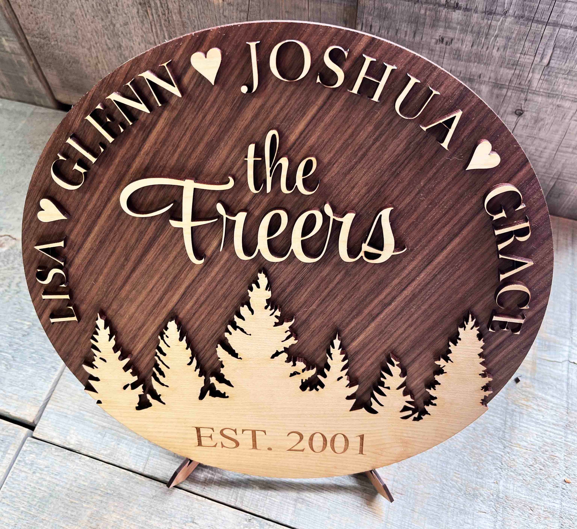 Wooden Dual Layer Family Sign.