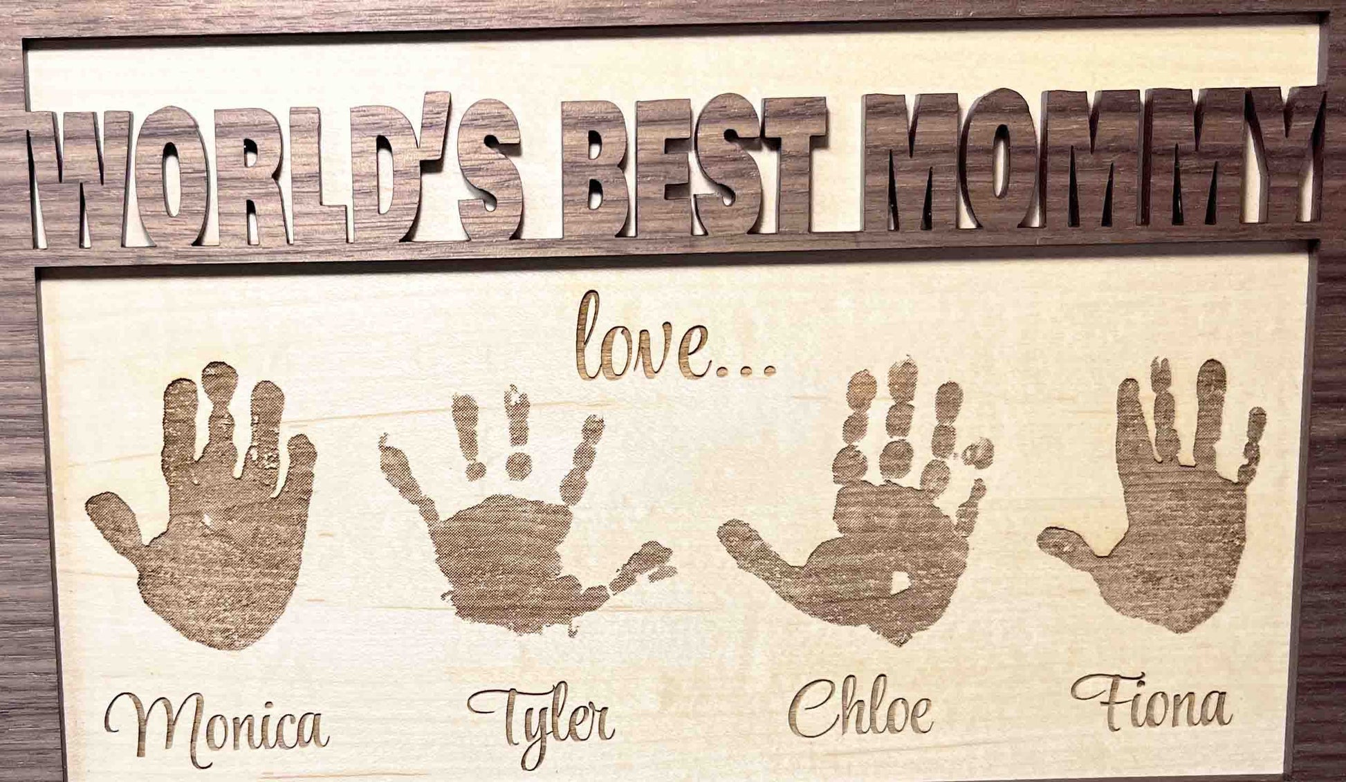 Mother's Day Sign With Hand or Footprints.