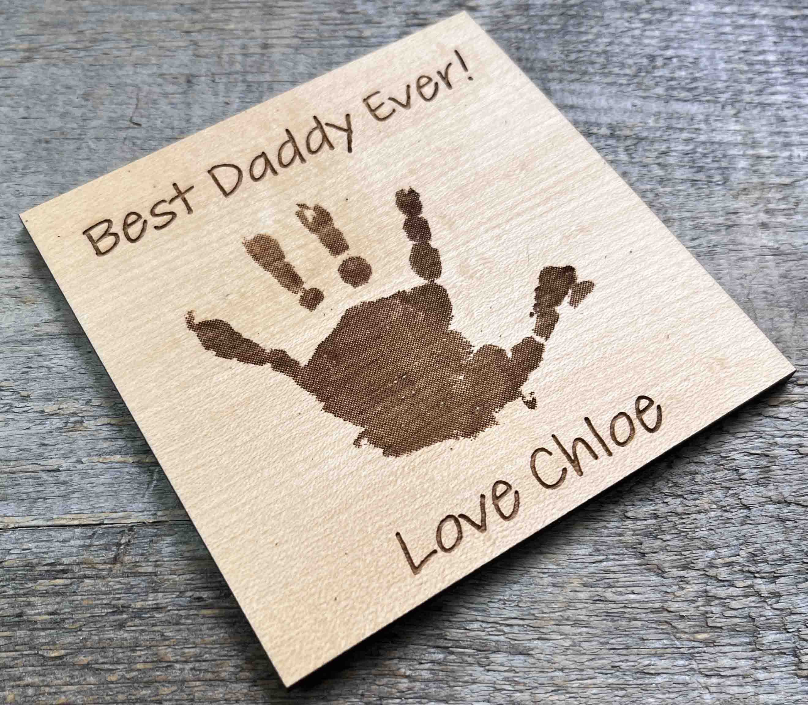 Hand or Footprint engraved Coasters For Mom and Dad.