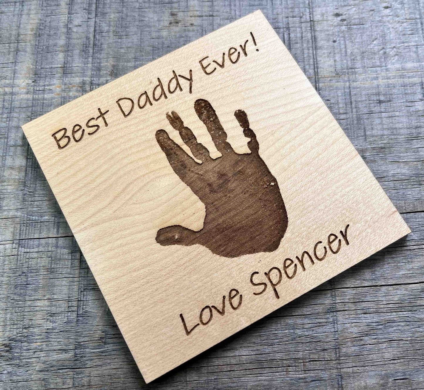 Hand or Footprint engraved Coasters For Mom and Dad.