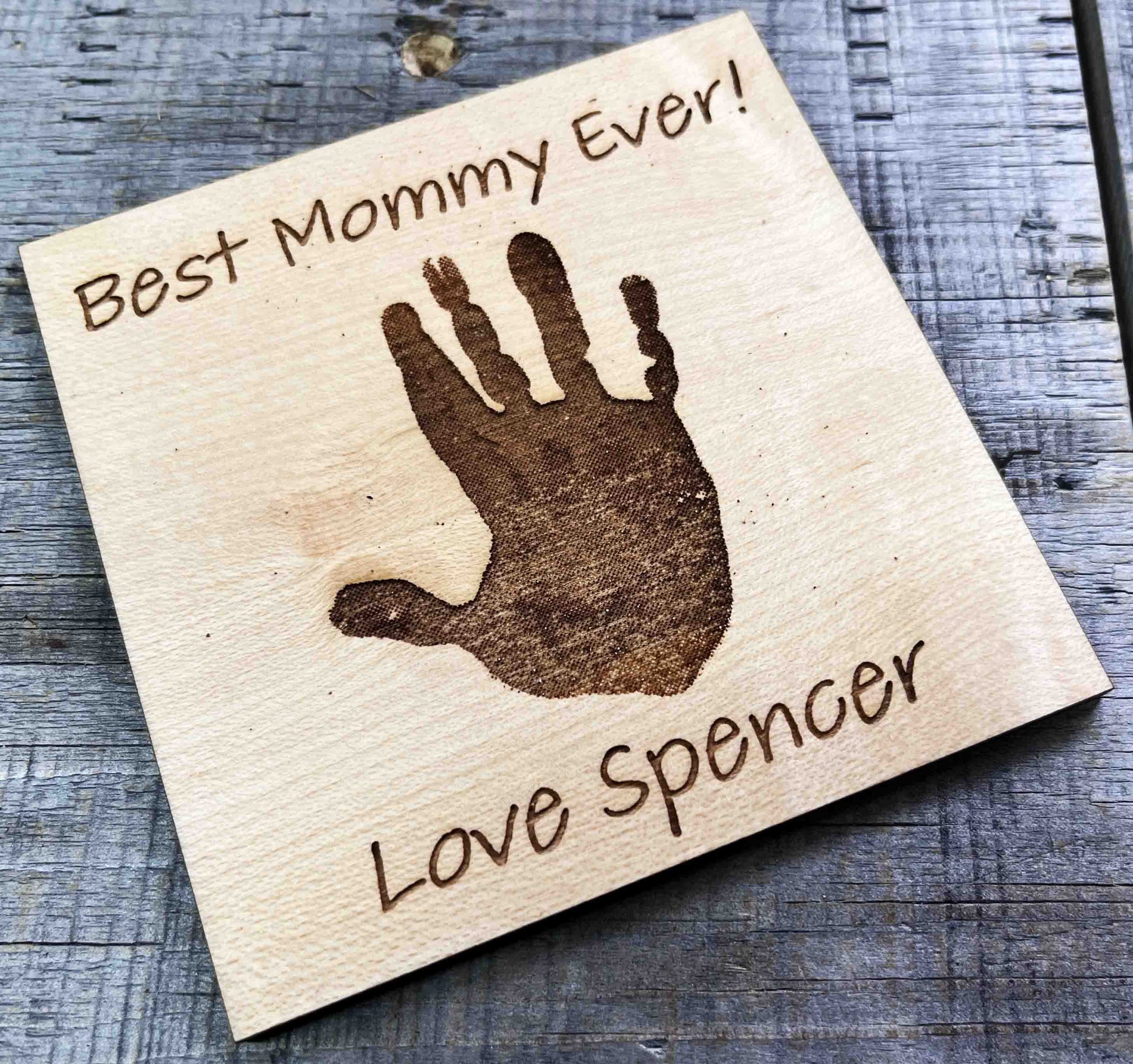 Hand or Footprint engraved Coasters For Mom and Dad.