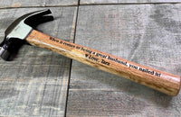 Claw Hammer - Custom Engraved.