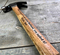 Claw Hammer - Custom Engraved.