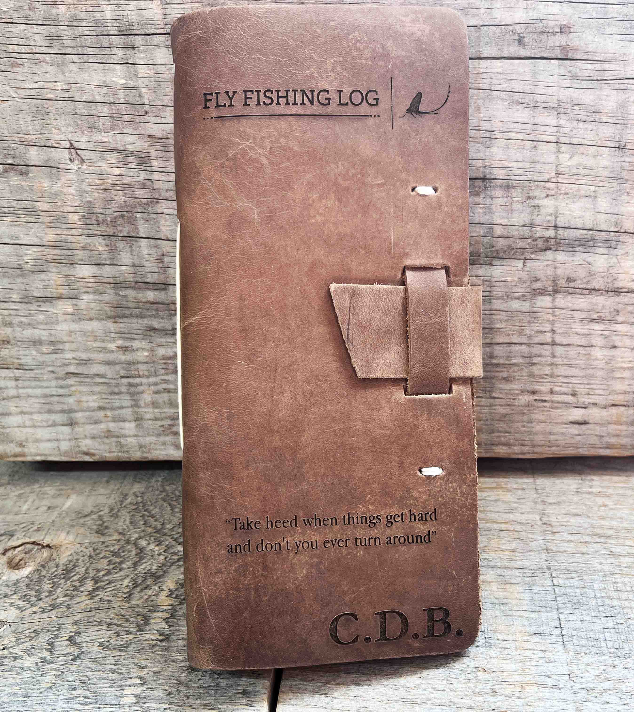 Fishing Log Premium Leather Engraved.