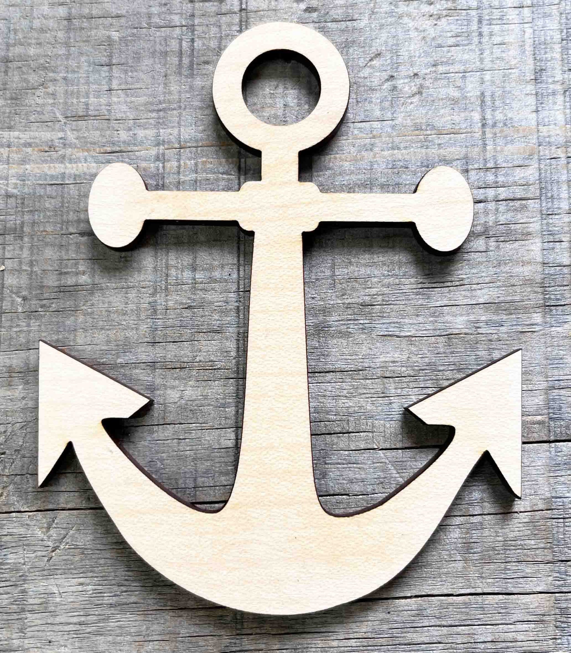 Anchor Laser Cut Wood Blank.