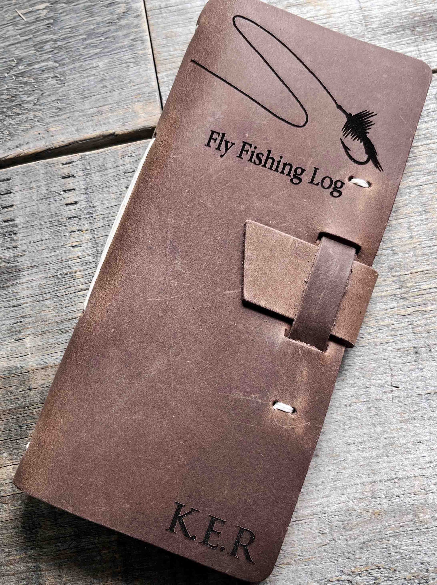 Fishing Log Premium Leather Engraved.