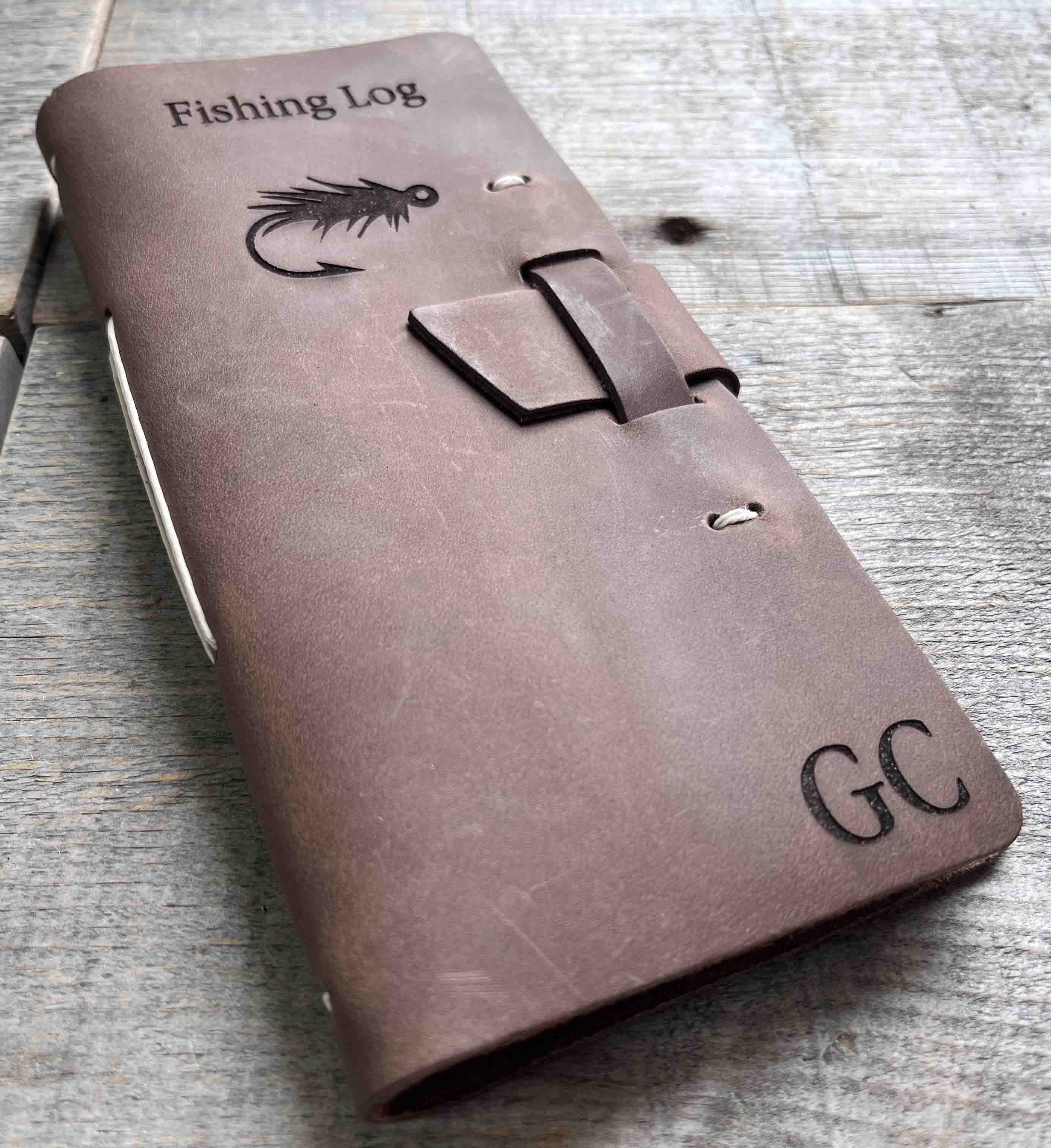 RAW HYD Fishing Log Book Journal, Durable Full Grain Leather