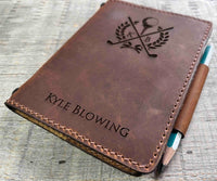 Refillable Golf Log Premium Leather Engraved.