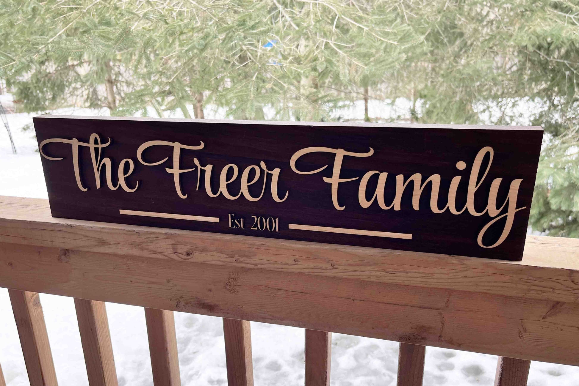 Raised Letter Wooden Family Sign.