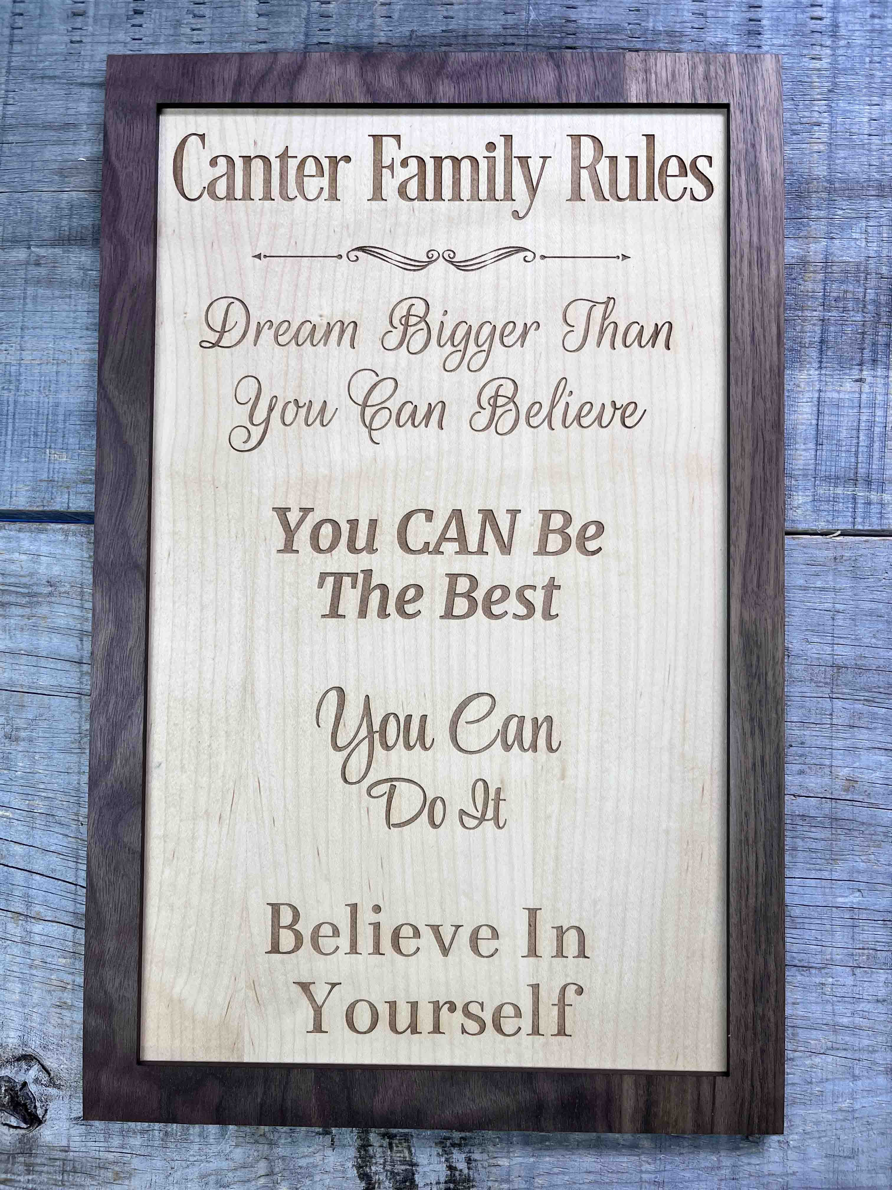 Dual Layer Wooden Plaque.