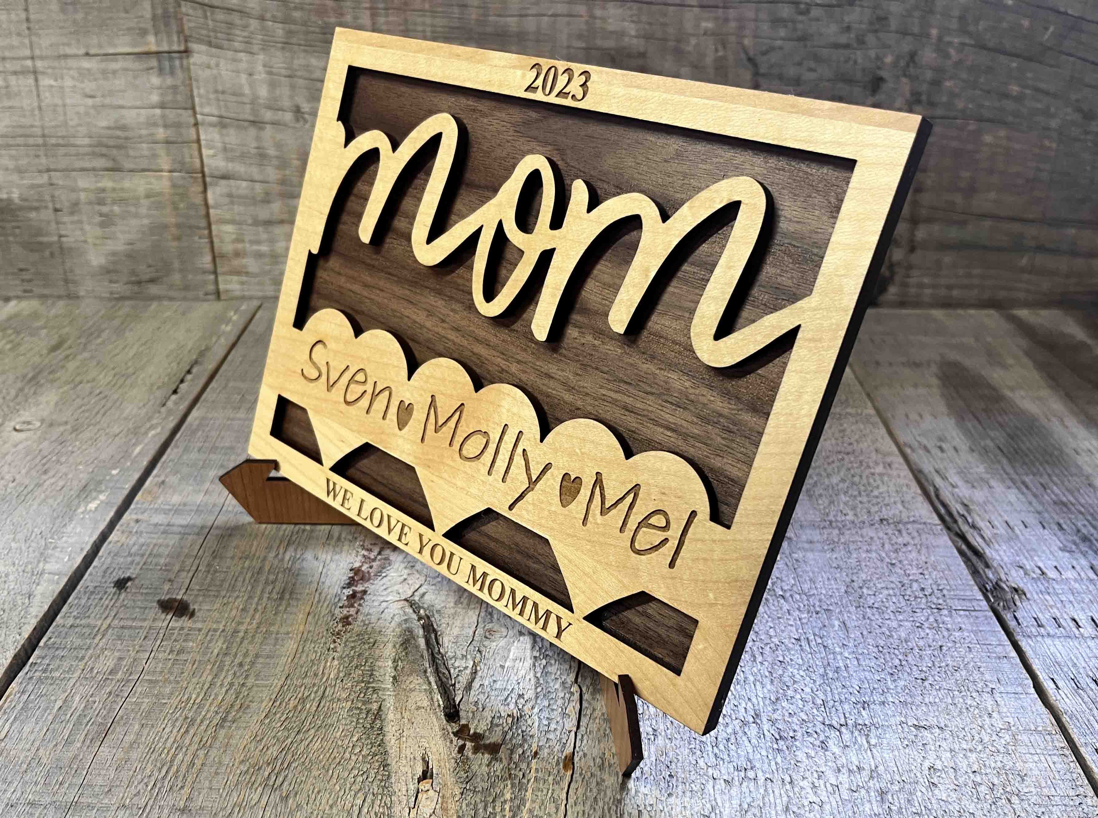 Mother's Day Wooden Card.