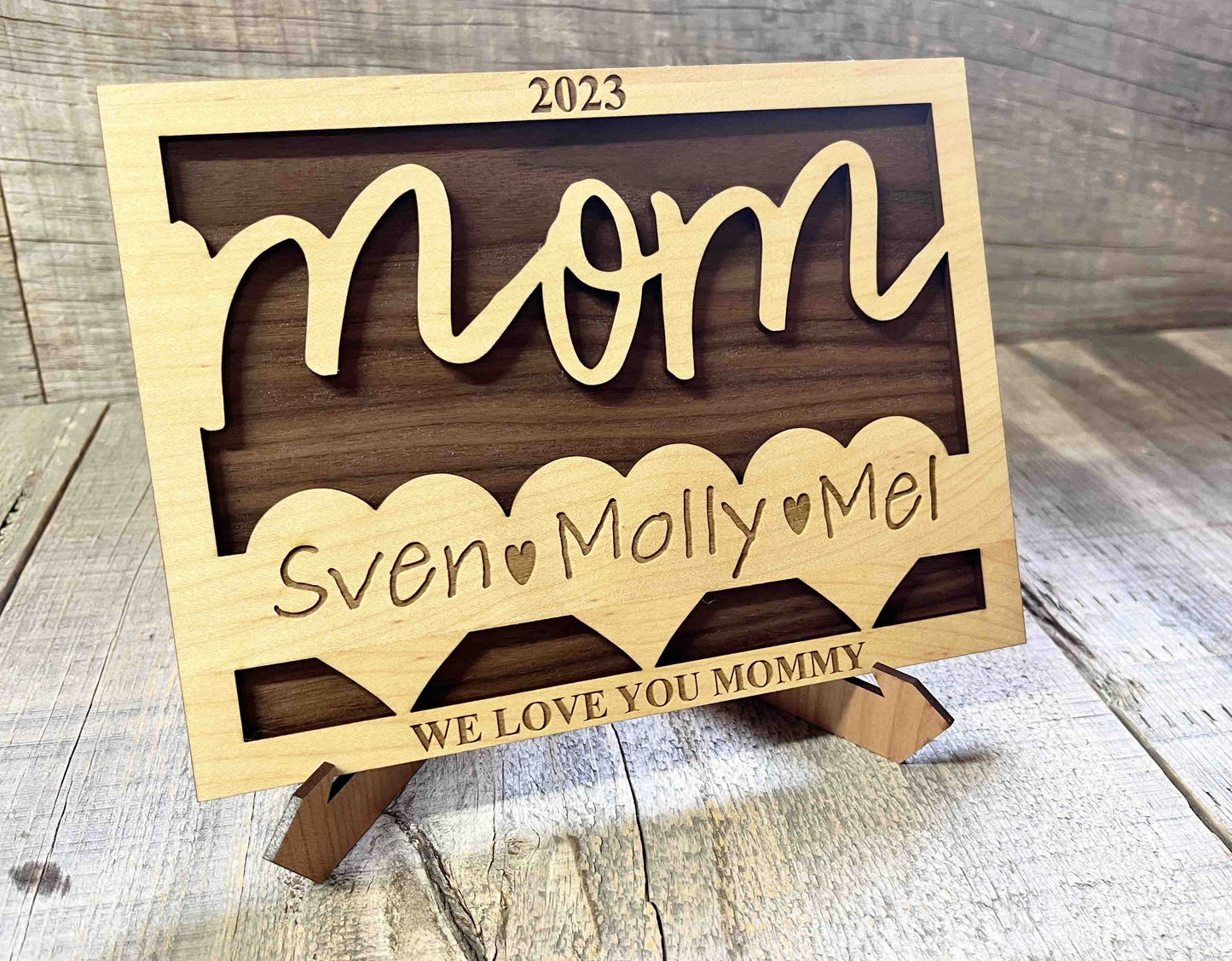 Mother's Day Wooden Card.