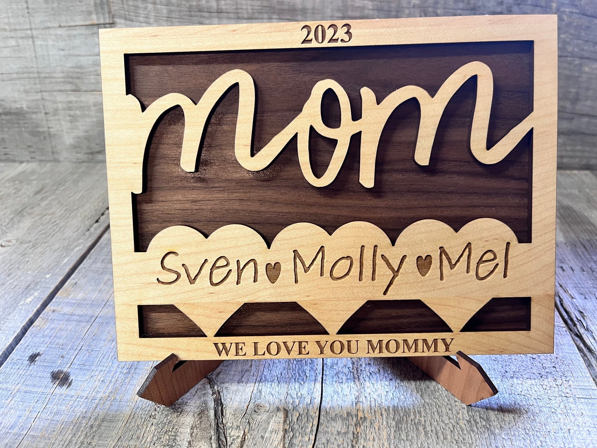 Mother's Day Wooden Card.