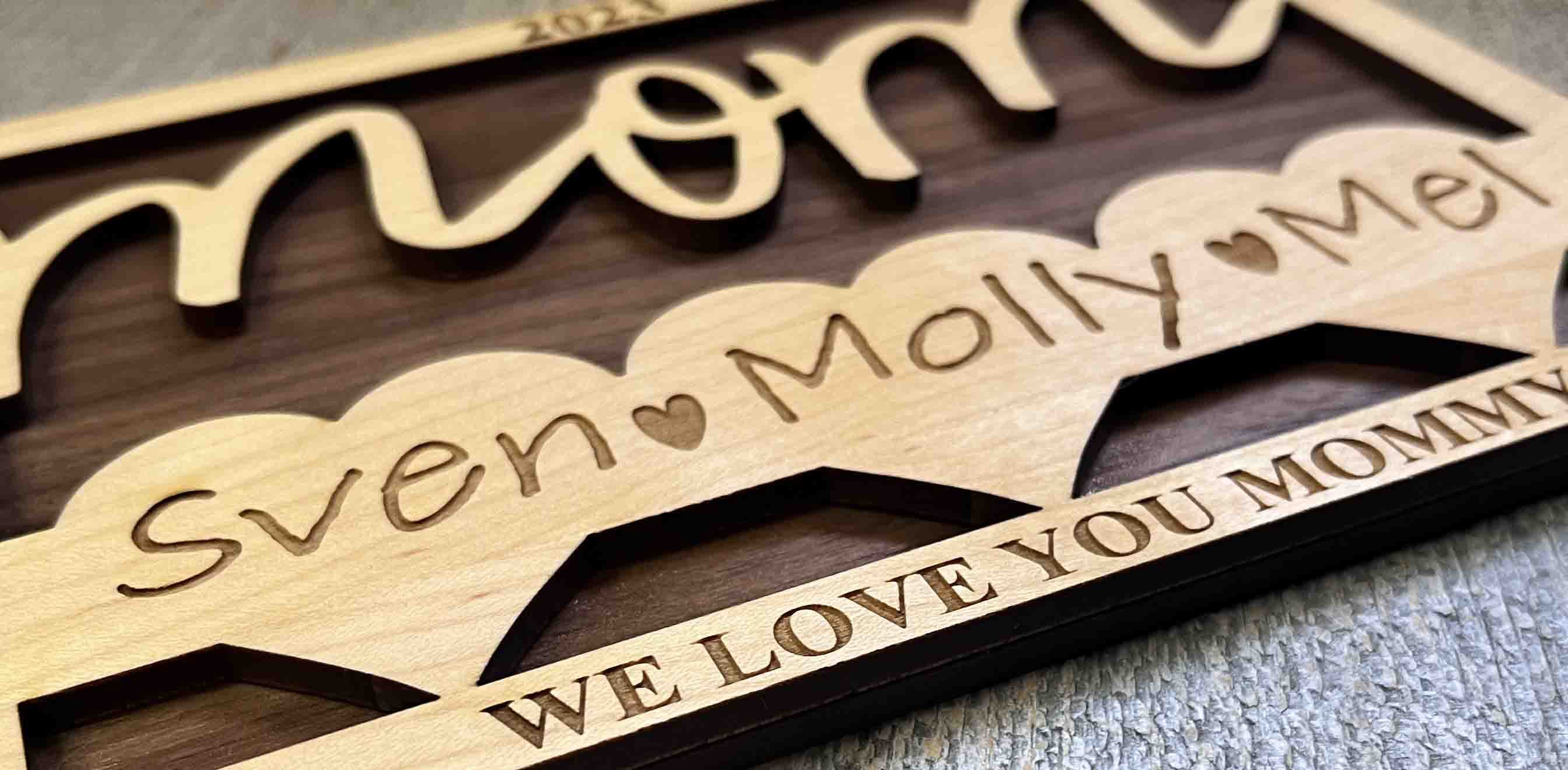 Mother's Day Wooden Card.