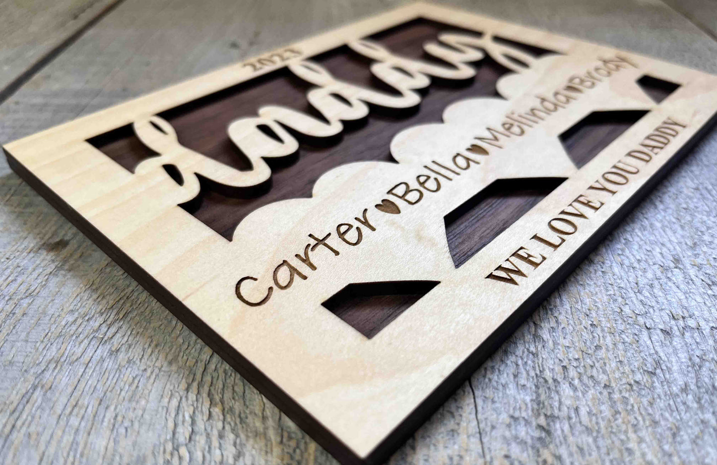 Father's Day Wooden Card.