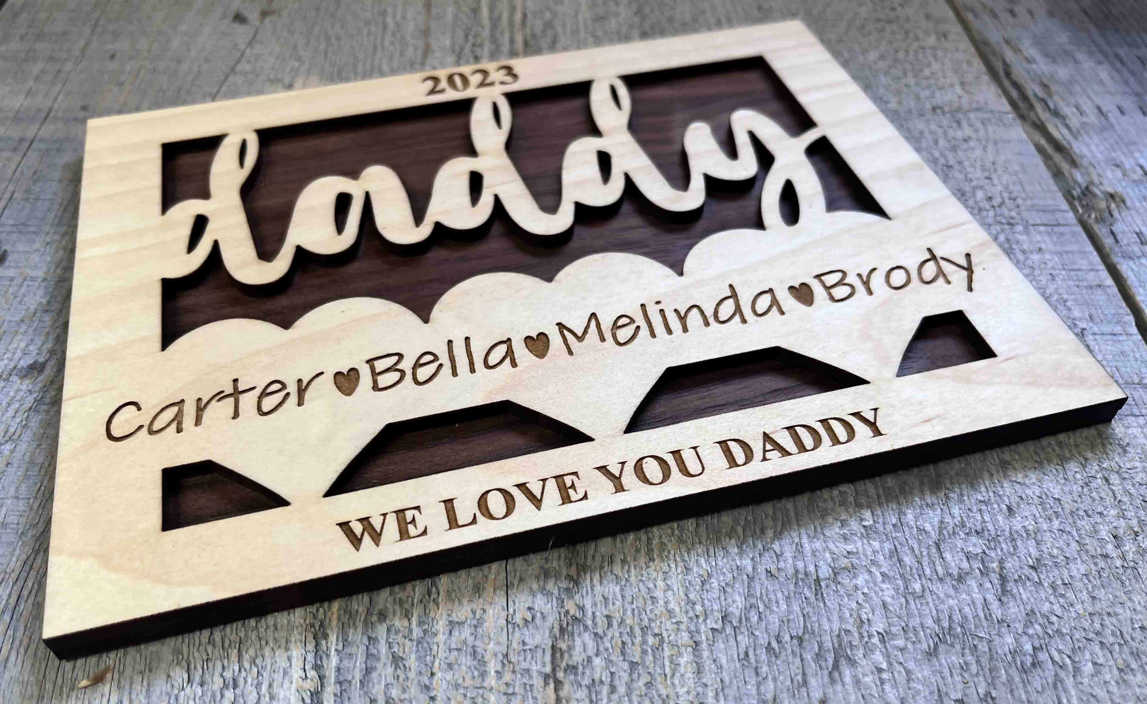Father's Day Wooden Card.