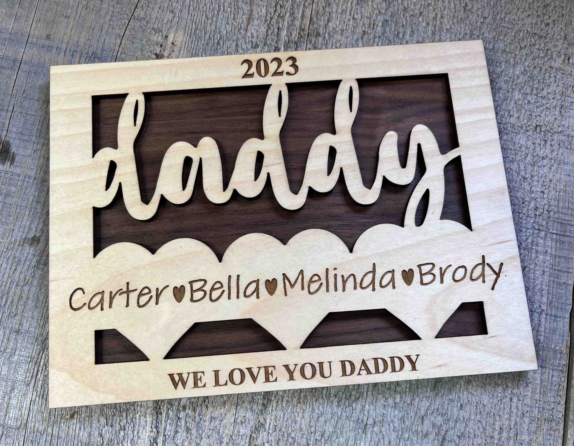 Father's Day Wooden Card.