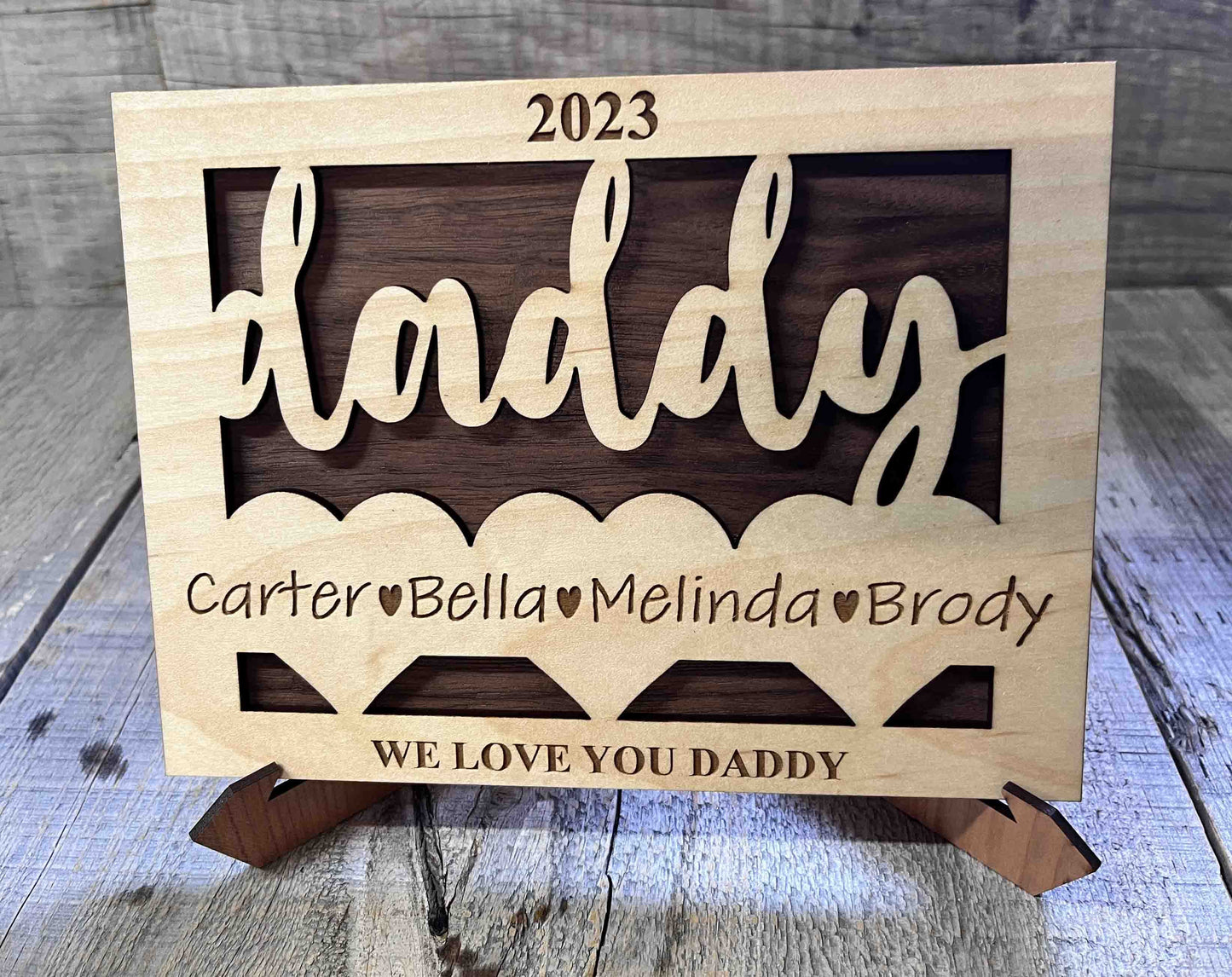 Father's Day Wooden Card.