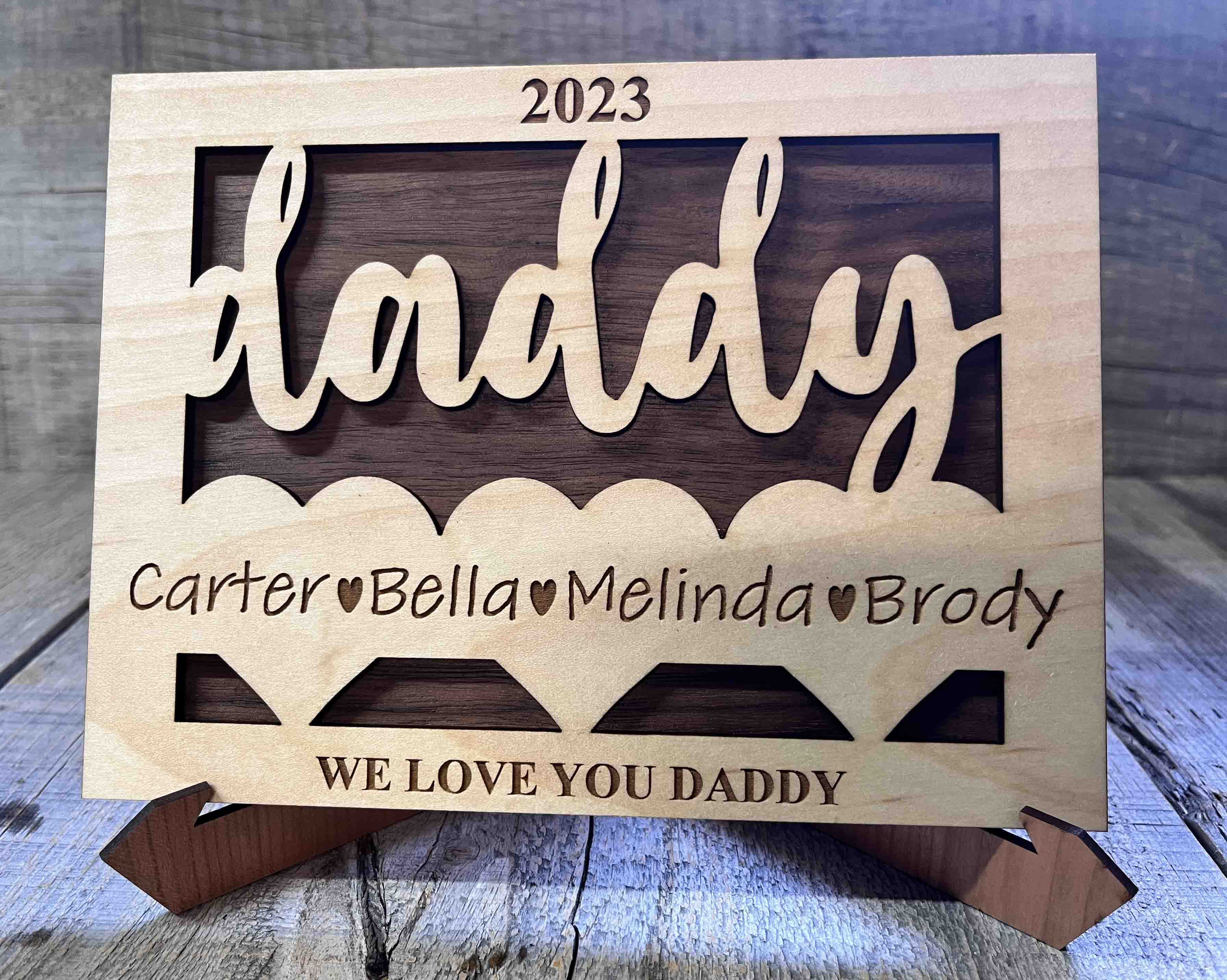Father's Day Wooden Card.