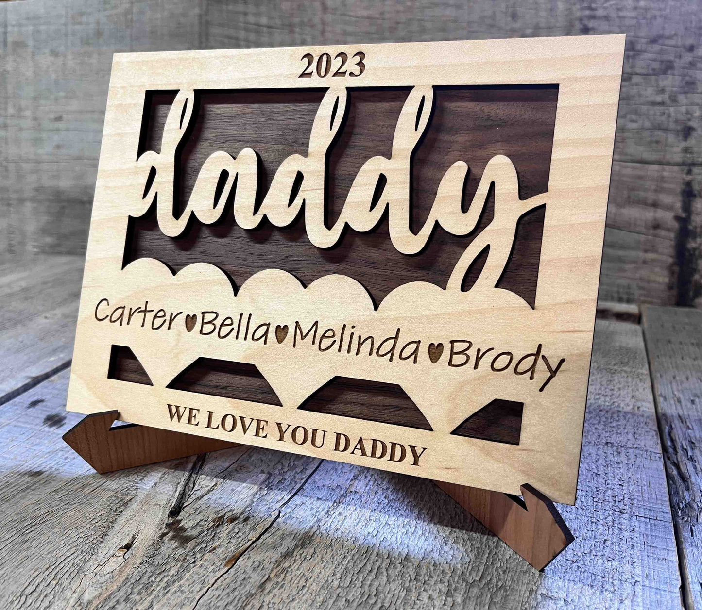 Father's Day Wooden Card.