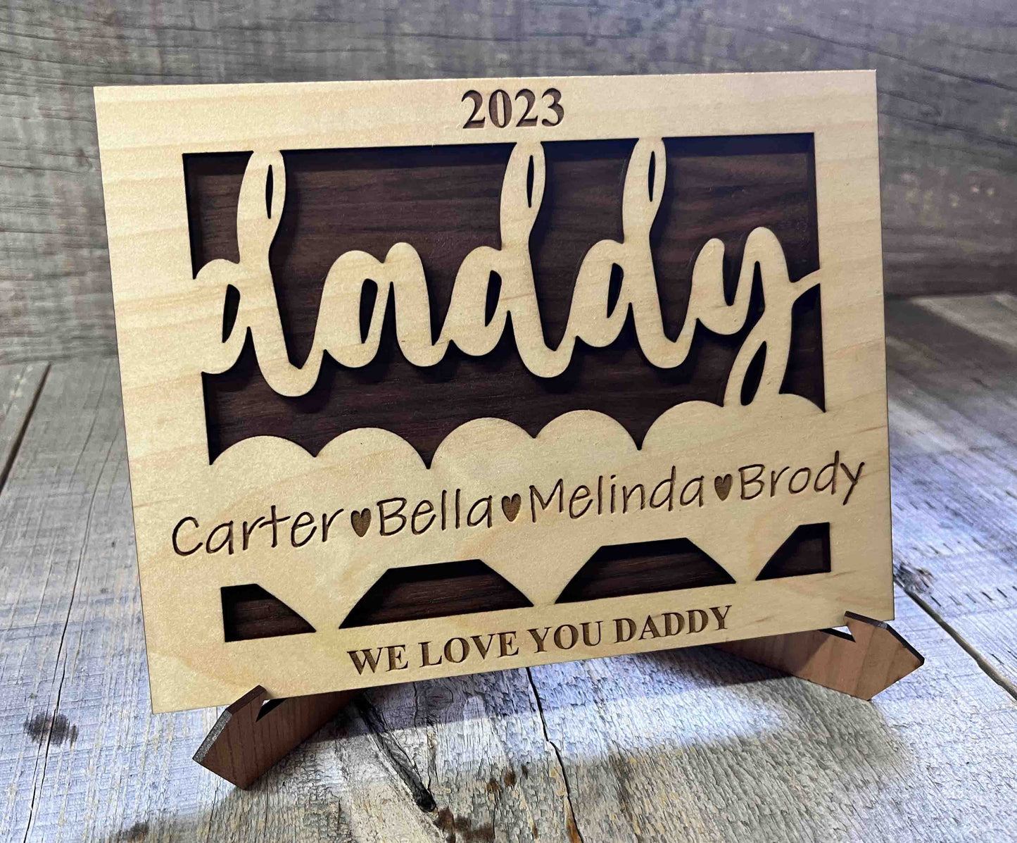 Father's Day Wooden Card.