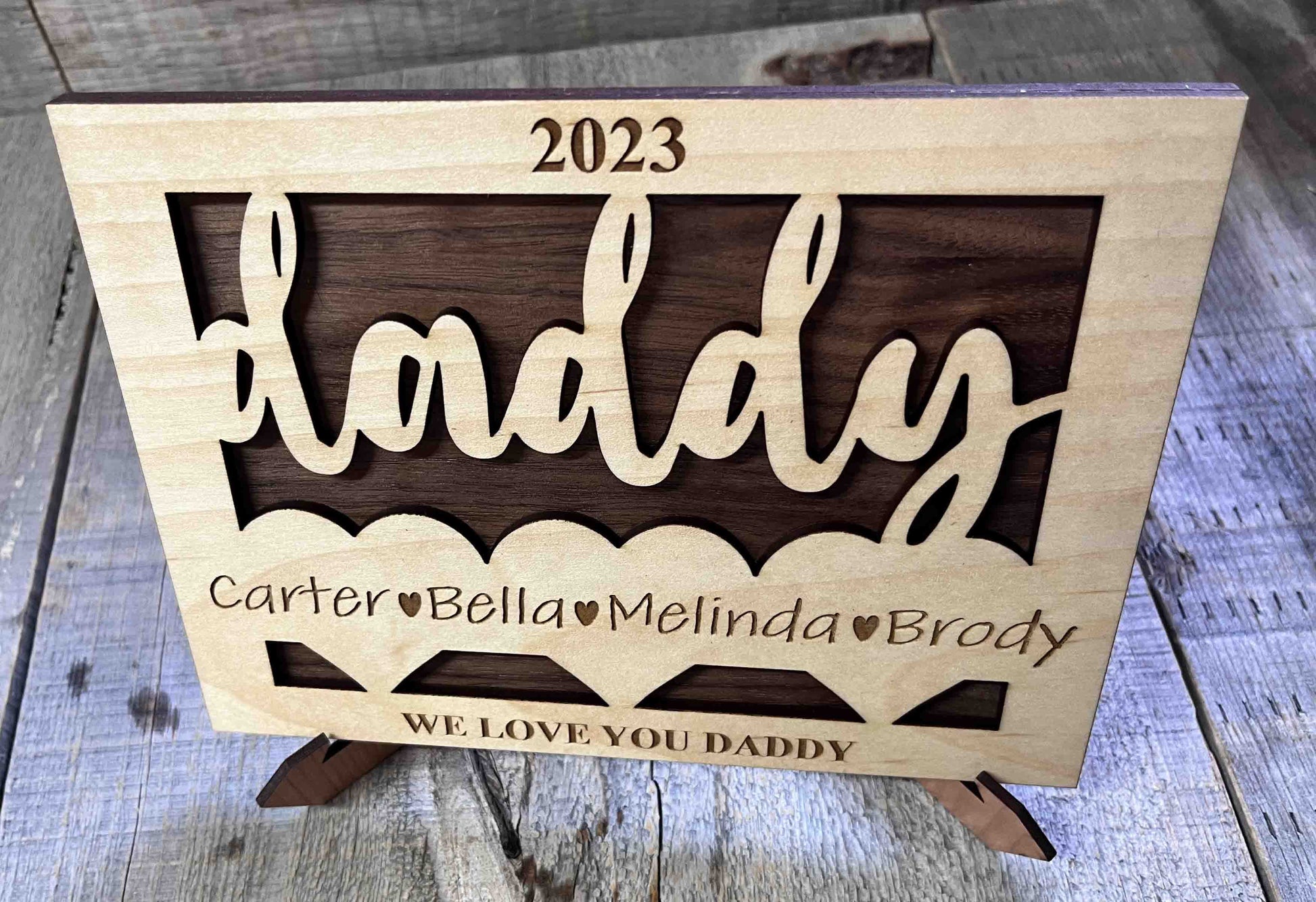 Father's Day Wooden Card.