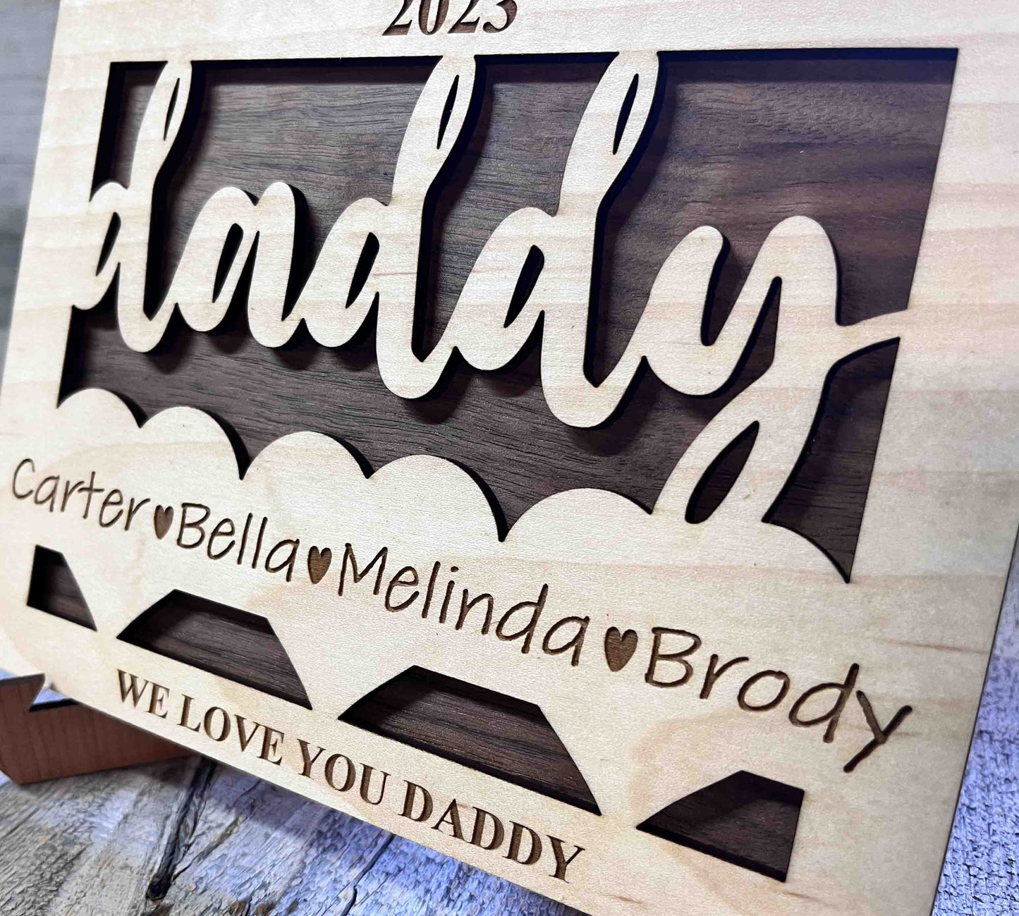 Father's Day Wooden Card.