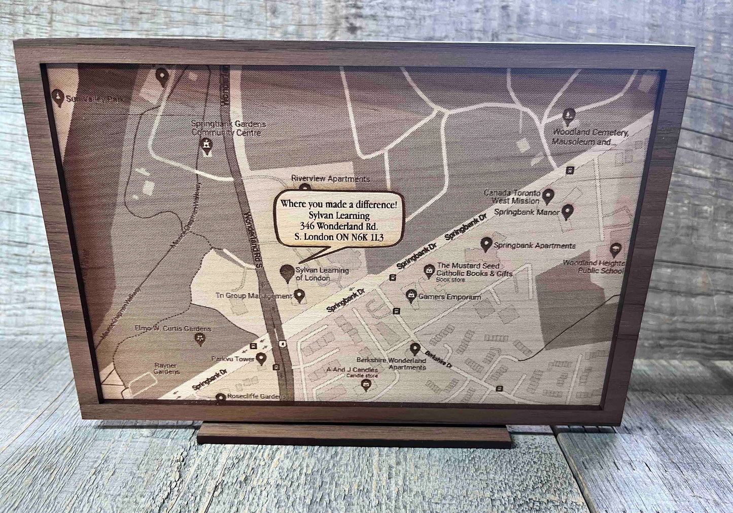 Custom Wooden Map Sign.