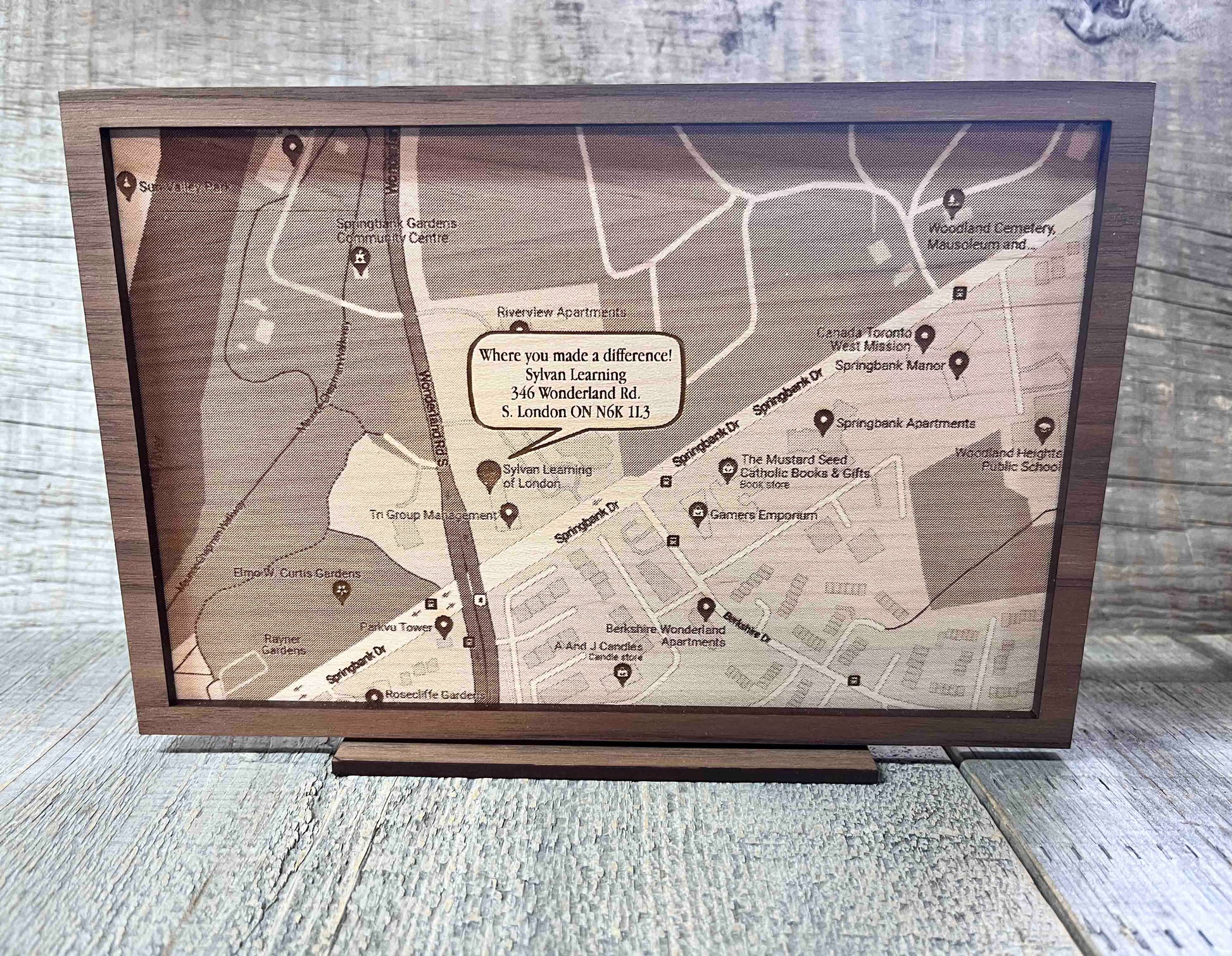 Custom Wooden Map Sign.