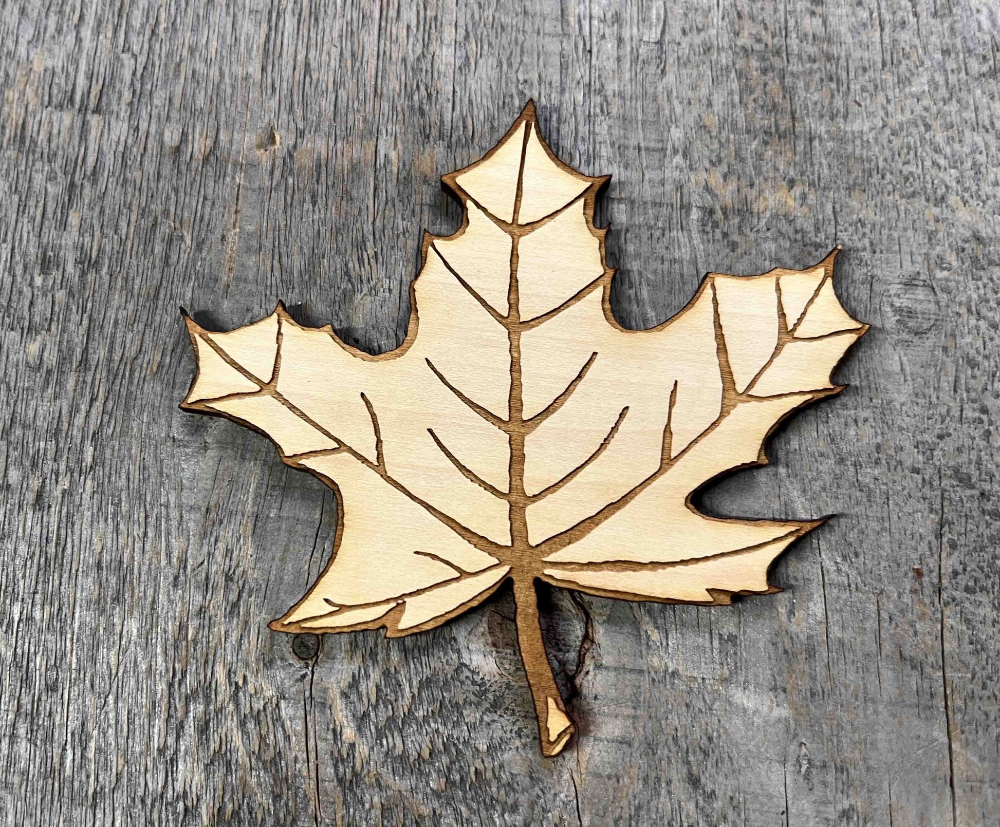 Maple Leaf Laser Cut Wood Blank.