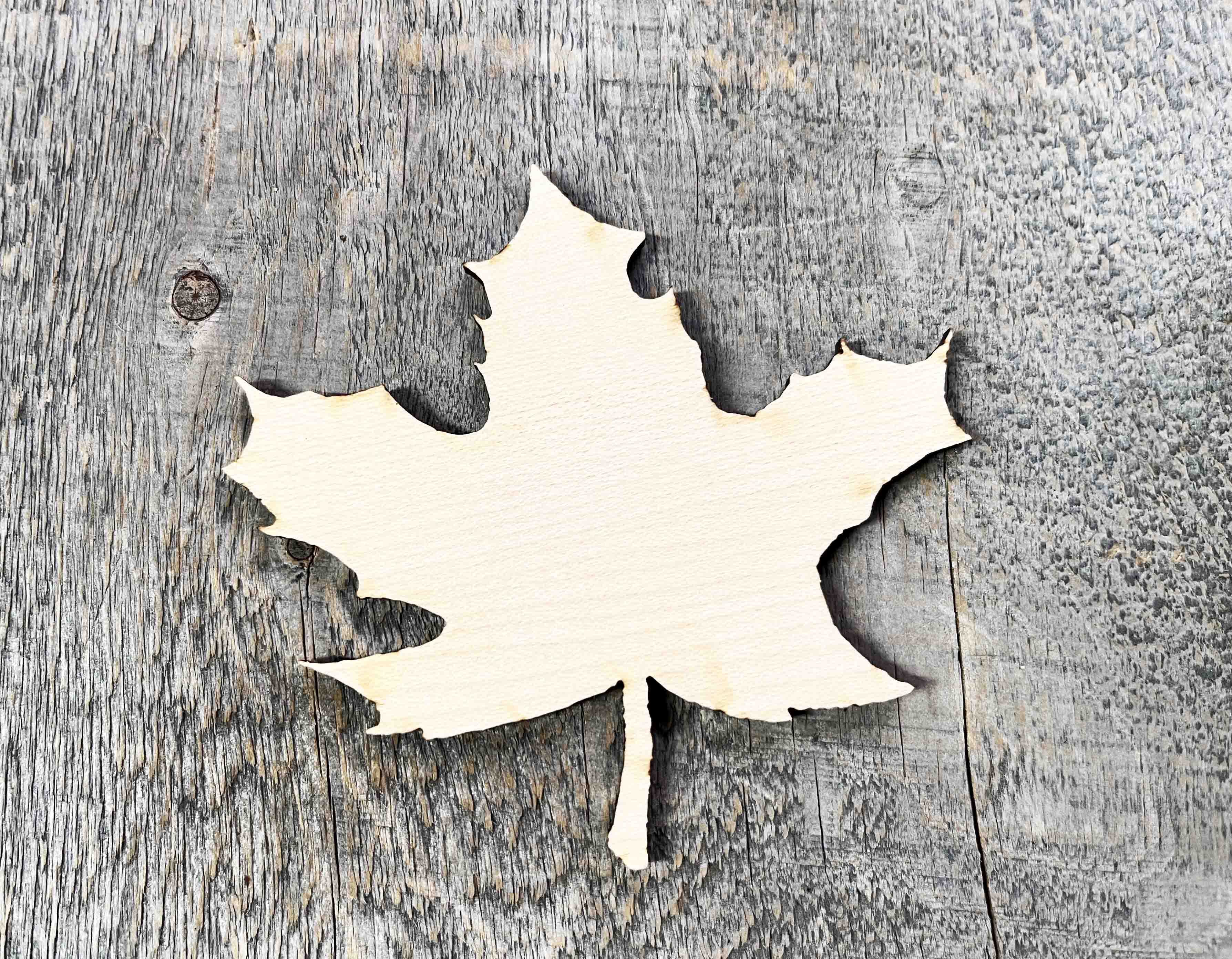 Maple Leaf Laser Cut Wood Blank.